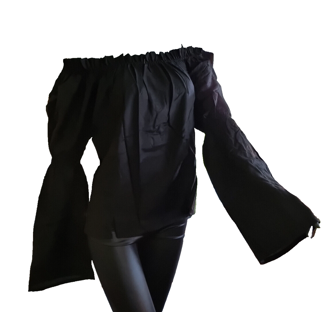 Mittelalter Gothic Pirat Larp Carmen-Bluse schwarz Gr.34-38