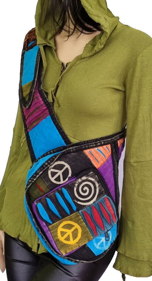 Patchwork Beutel Schultertasche unisex ShoulderBag Razor Cut Nepal Ethno Hippie
