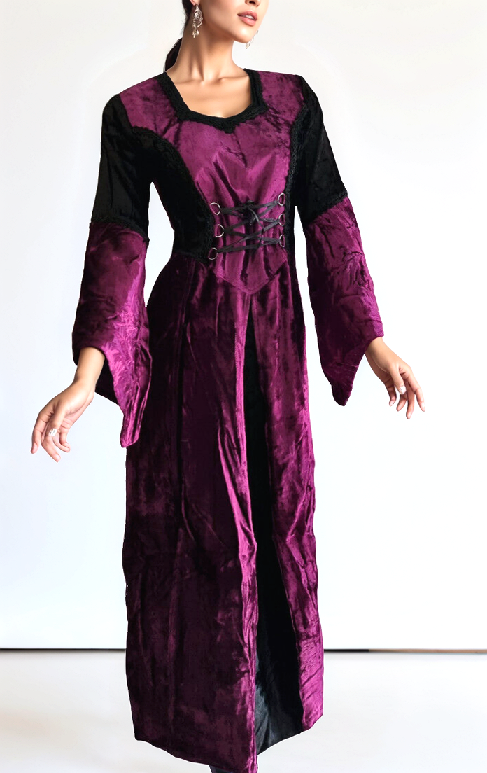 Samt Kleid Gothic Mittelalter 34/36 sm