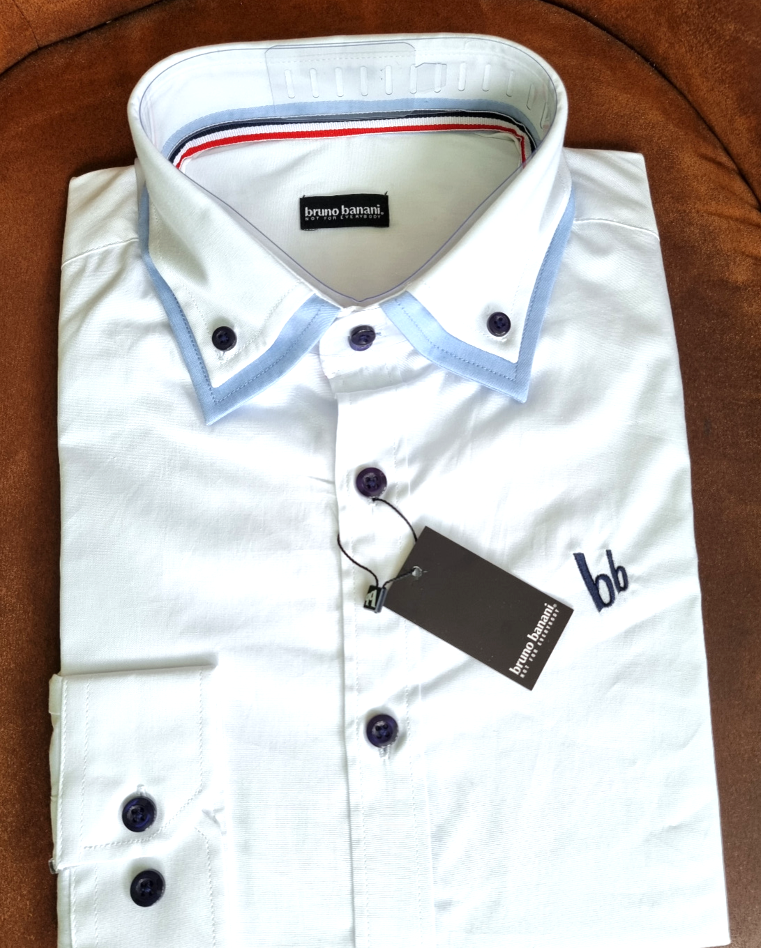 Bruno Banani classic Business Freizeit Hemd weiss blau Gr. 37/38