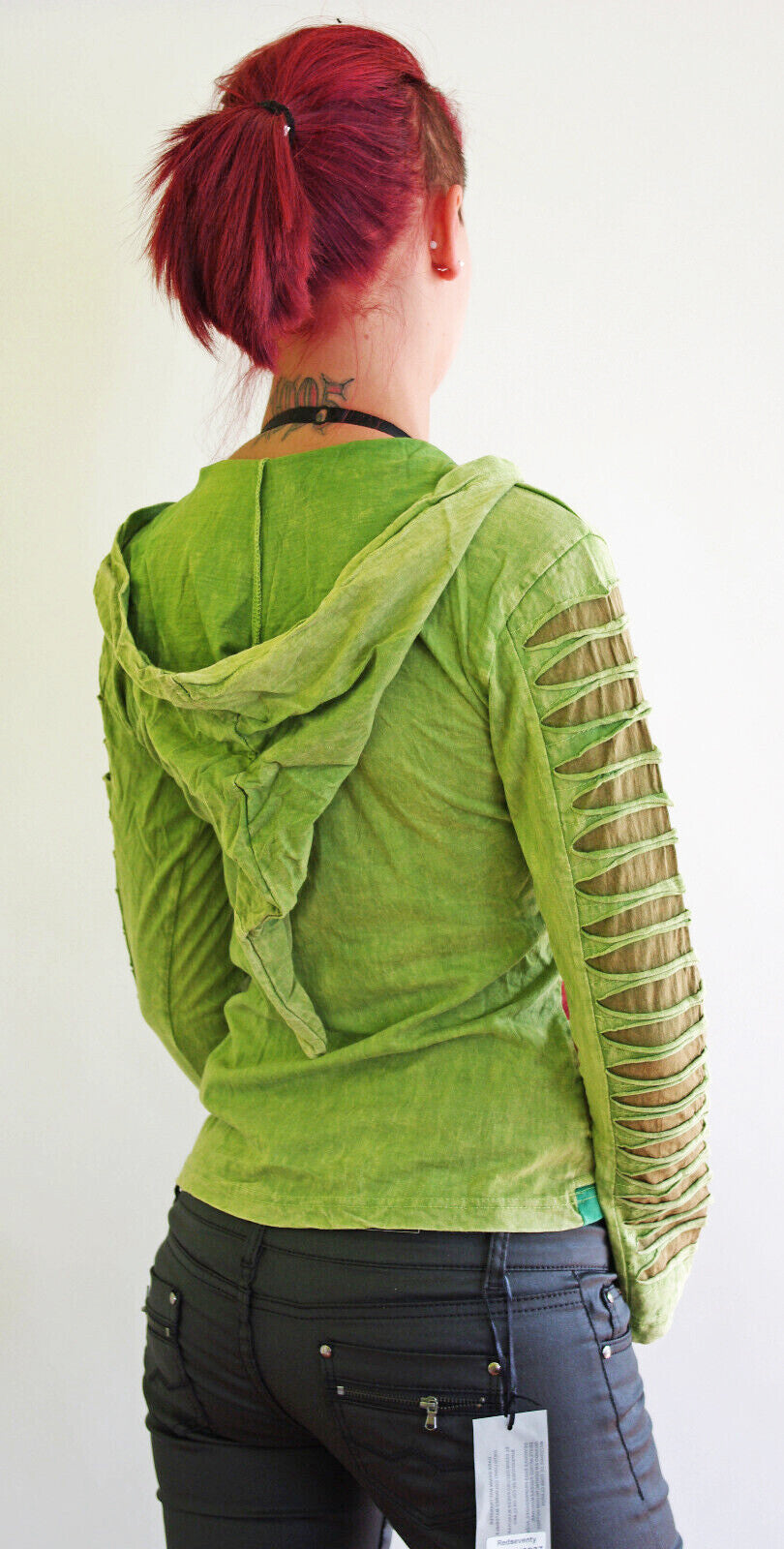 Shirtjacke Gugel Razor Cut Patchwork Jacke Nepal Goa Ethno Gr.34-38