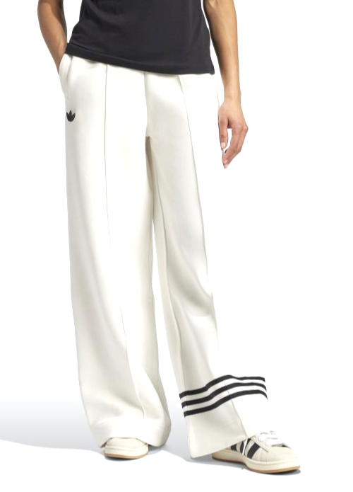 ADIDAS HOSE wide leg NEWCLASSIC TRACKPANT offwhite black JH3773 Gr.L