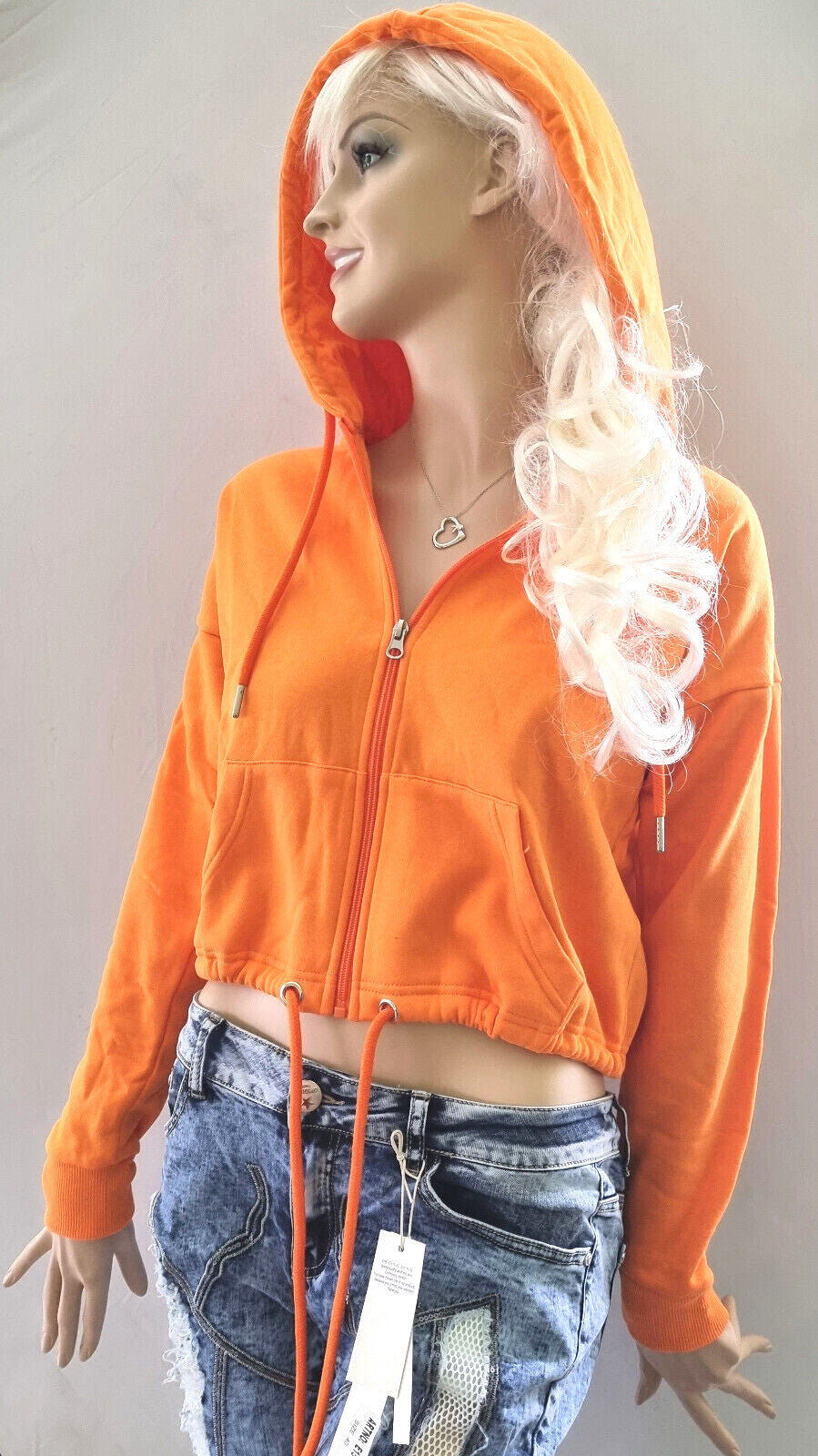 Bench Sweatjacke Damen Be Performance Hoodie Oversize orange Gr.34 -40