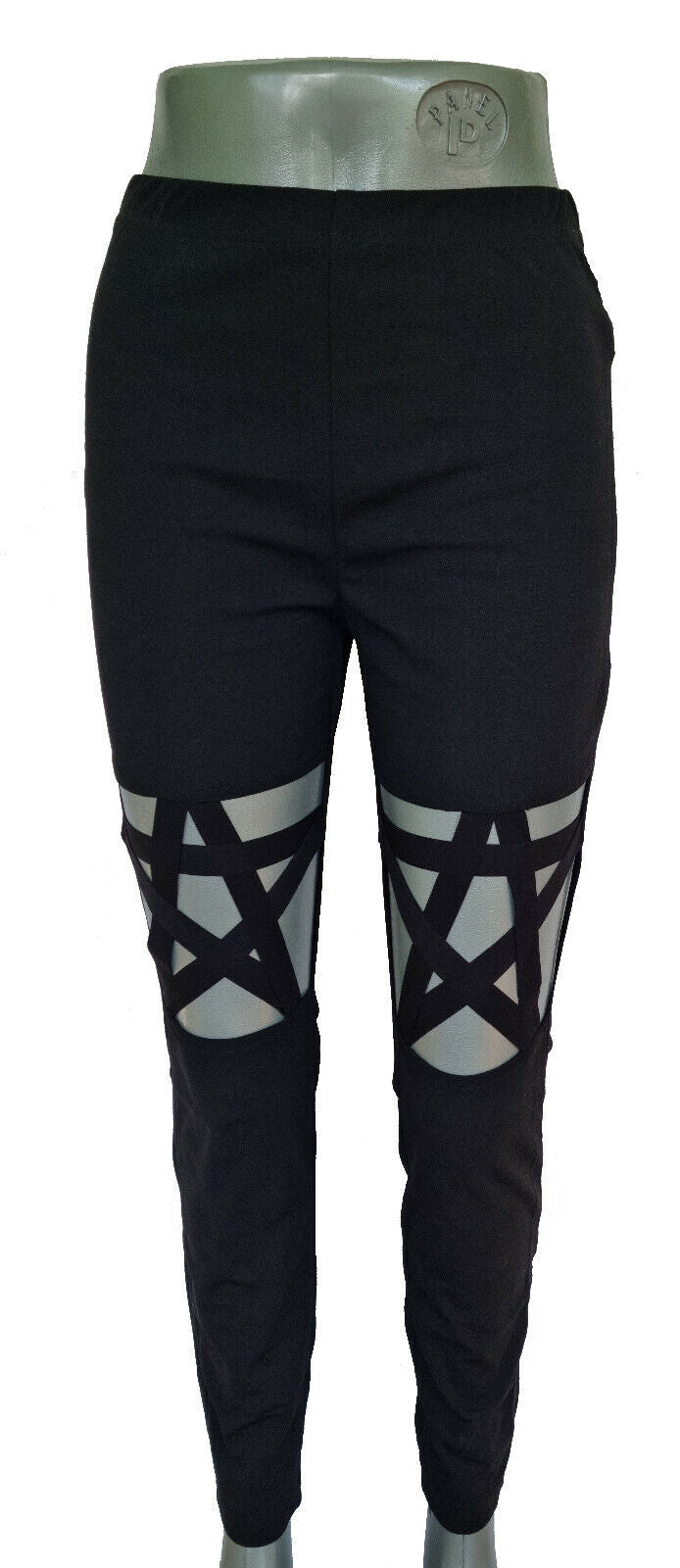 Pentagramm Leggings Gothic schwarz stretch Gr.34-40