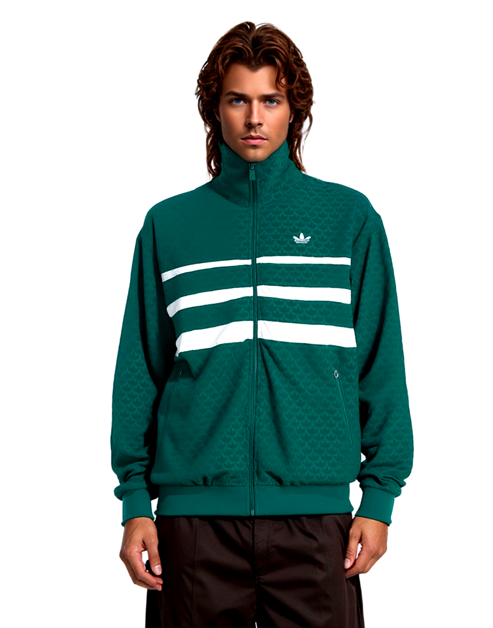 Adidas Sweatjacke Outdoor Monogram Frottee JD0696 loose fit Gr.XL bis 2 XL