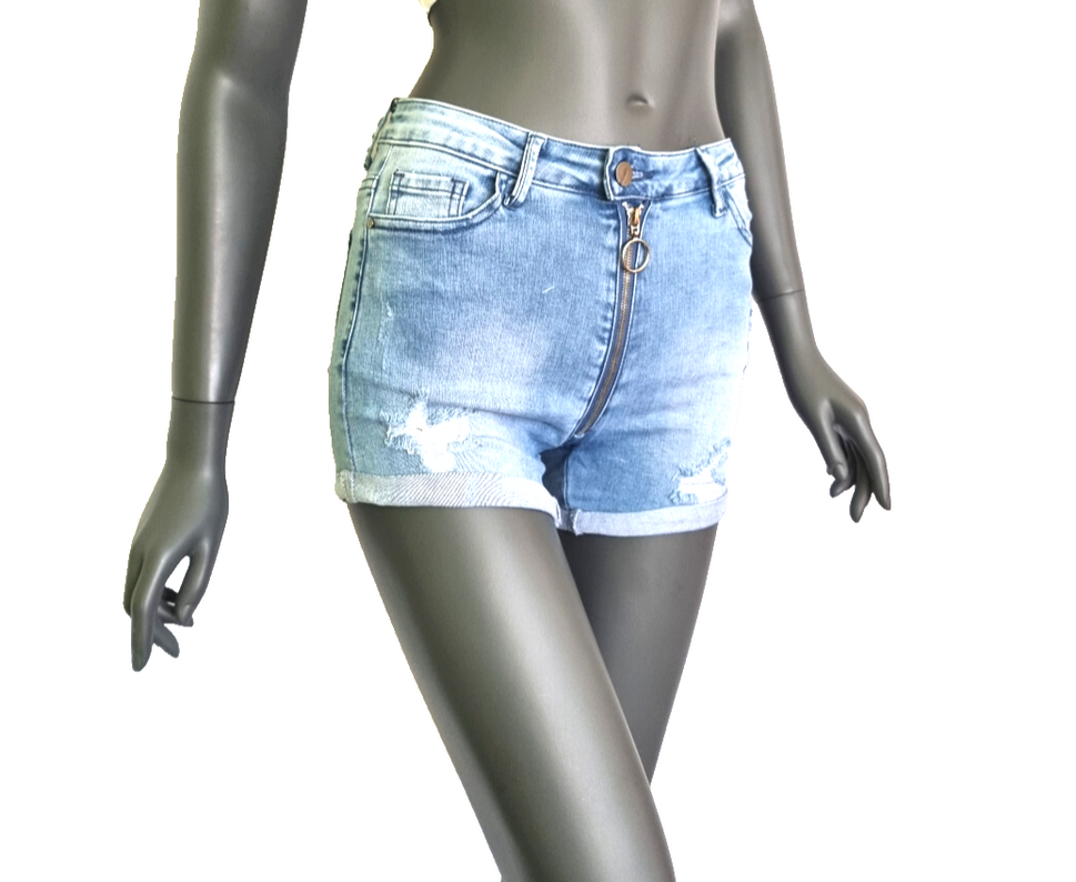 Laulia Sexy HotPants Jeansshorts Longzipper used Look stretch Gr.S/34,36