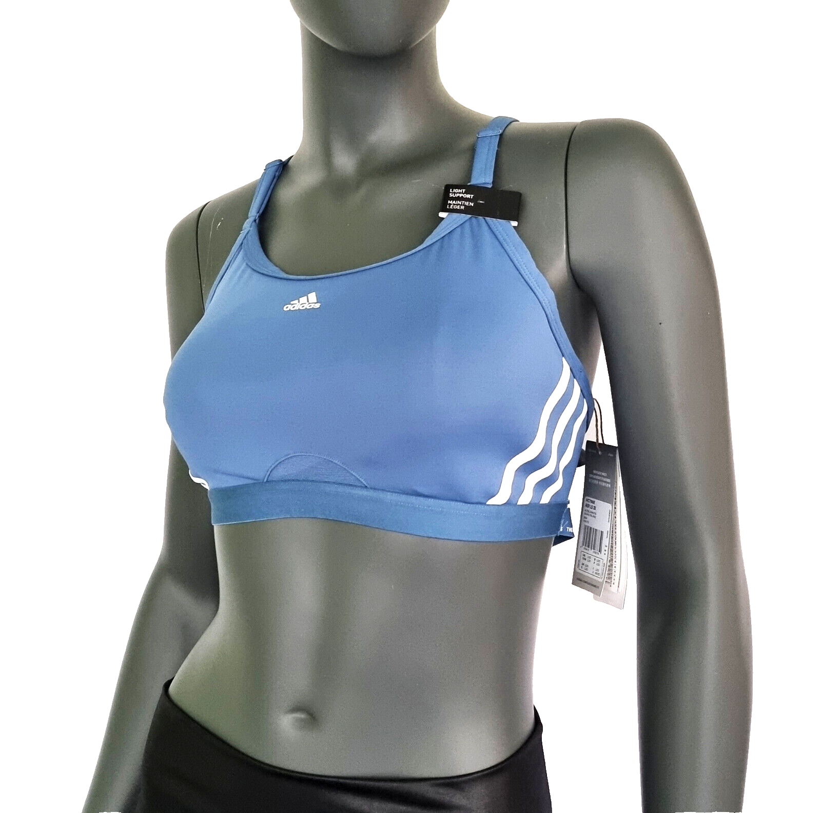 Adidas Aeroreact Training Light-Support 3-Streifen Sport-BH Gr.L Cup DD