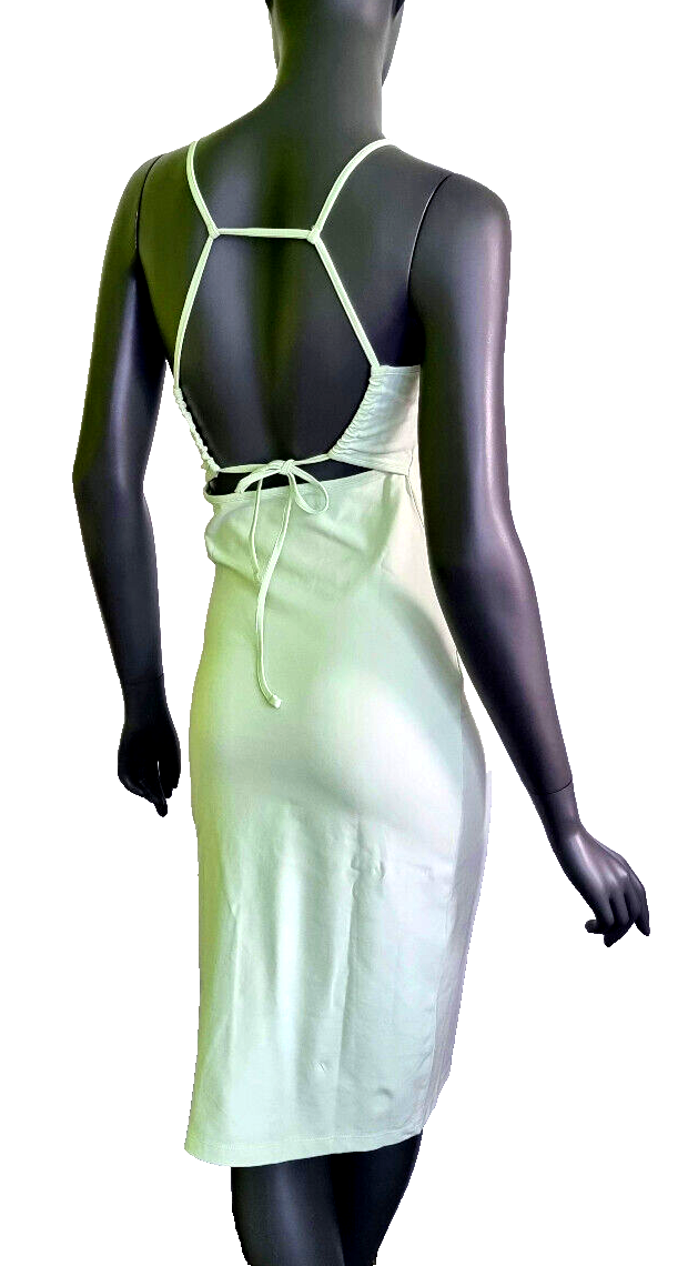 Tommy Jeans Jerseykleid Badge Tie mint grün stretch Gr. S/36-38