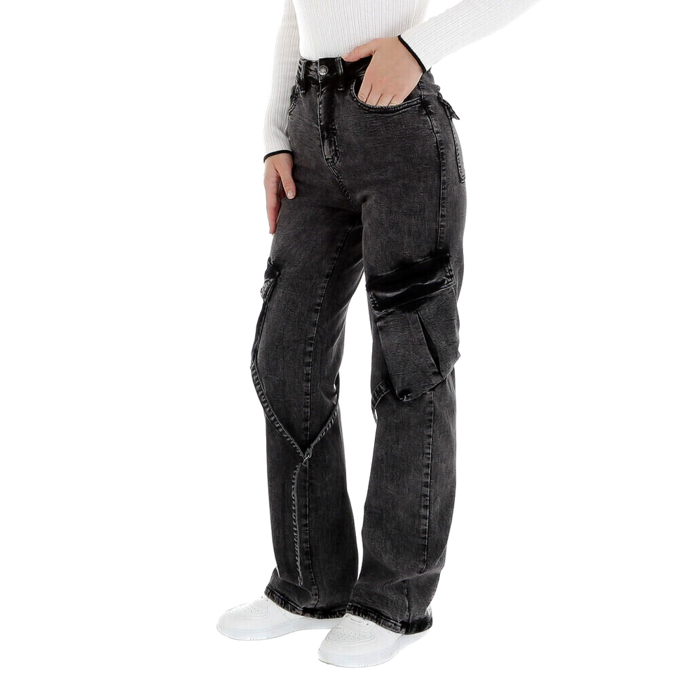 Laulia Damen High Waist Jeans Cargo Pant Gr.S/34