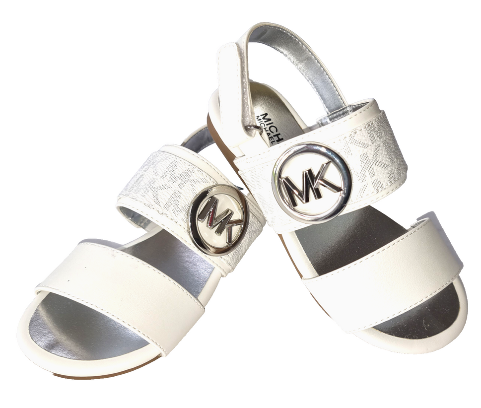 Michael Kors SYDNEY KENZIE 1 - Riemensandalette - weiss silber Gr.36 (35)