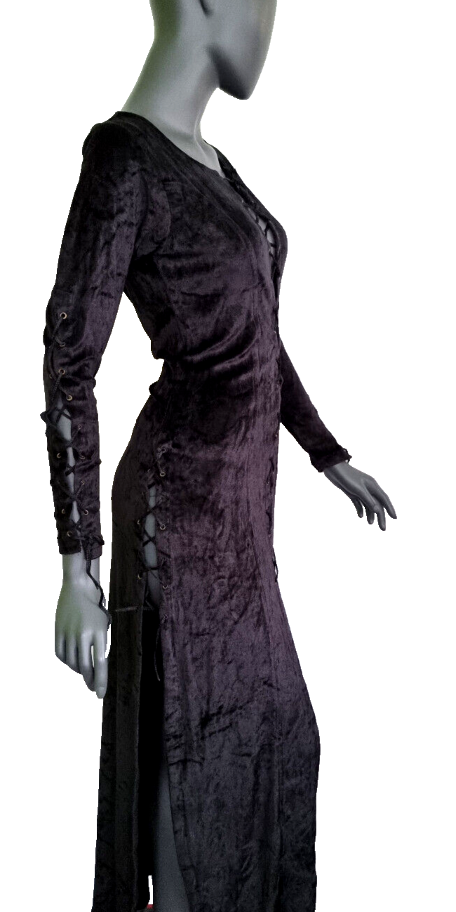 Bäres Gothic Samtkleid Mantel Maxikleid Mittelalter Gothic Witch Gr. 36-40
