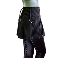 Bäres Pinstripe Faltenrock Punk Gothic Steam Gr.34/36