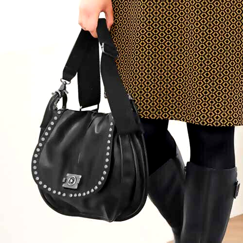 Tasche mit Nieten schwarz Handtasche Schultertasche