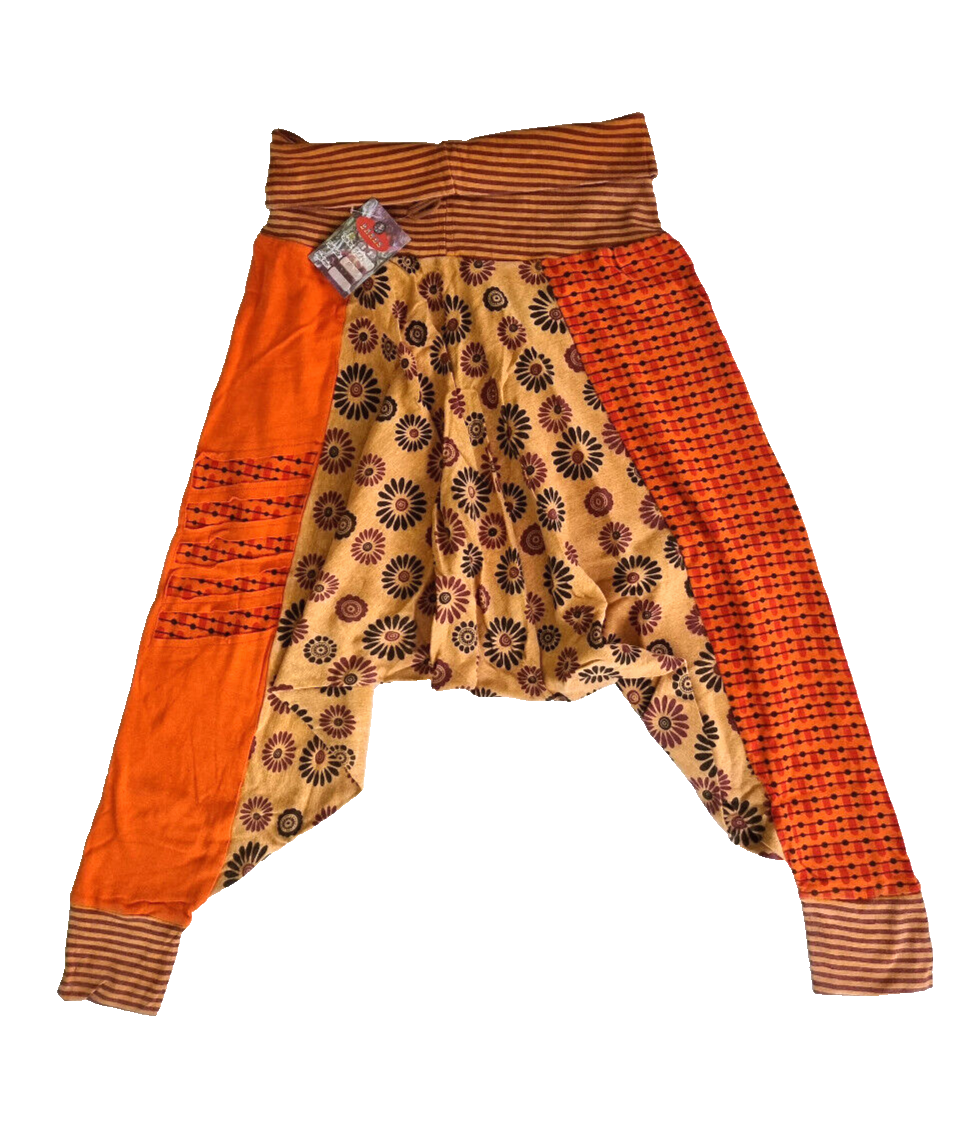Original Nepal Haremshose orange Pumphose Yoga Goa Sarouel Hippie Boho Gr.36-44