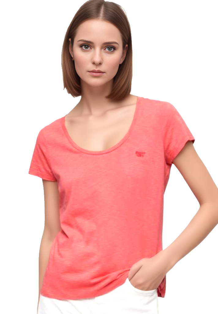 Superdry scoop neck Shirt sugar coral Gr.XL/ 38-40