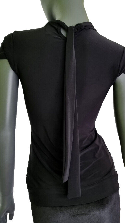 Melrose Longtop Raffung sexy Neckholder Strass-Brosche Gr.36