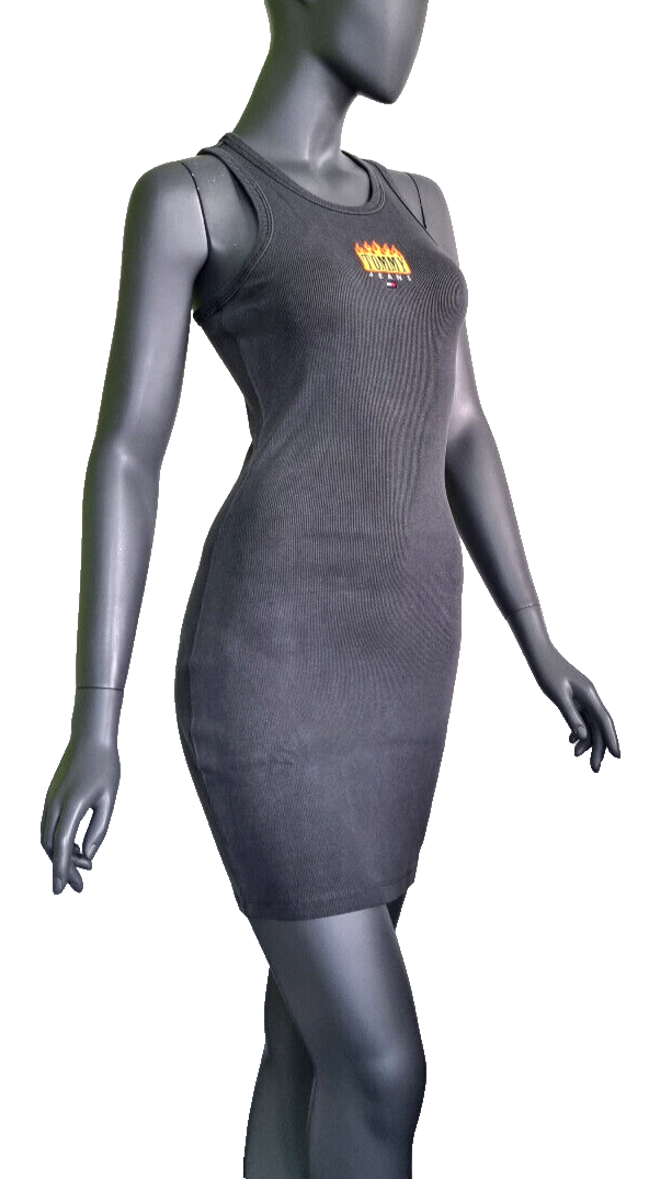 Tommy Jeans Mini Dress Vintage Flame Ripp-Kleid dunkelgrau Gr. M/36-38