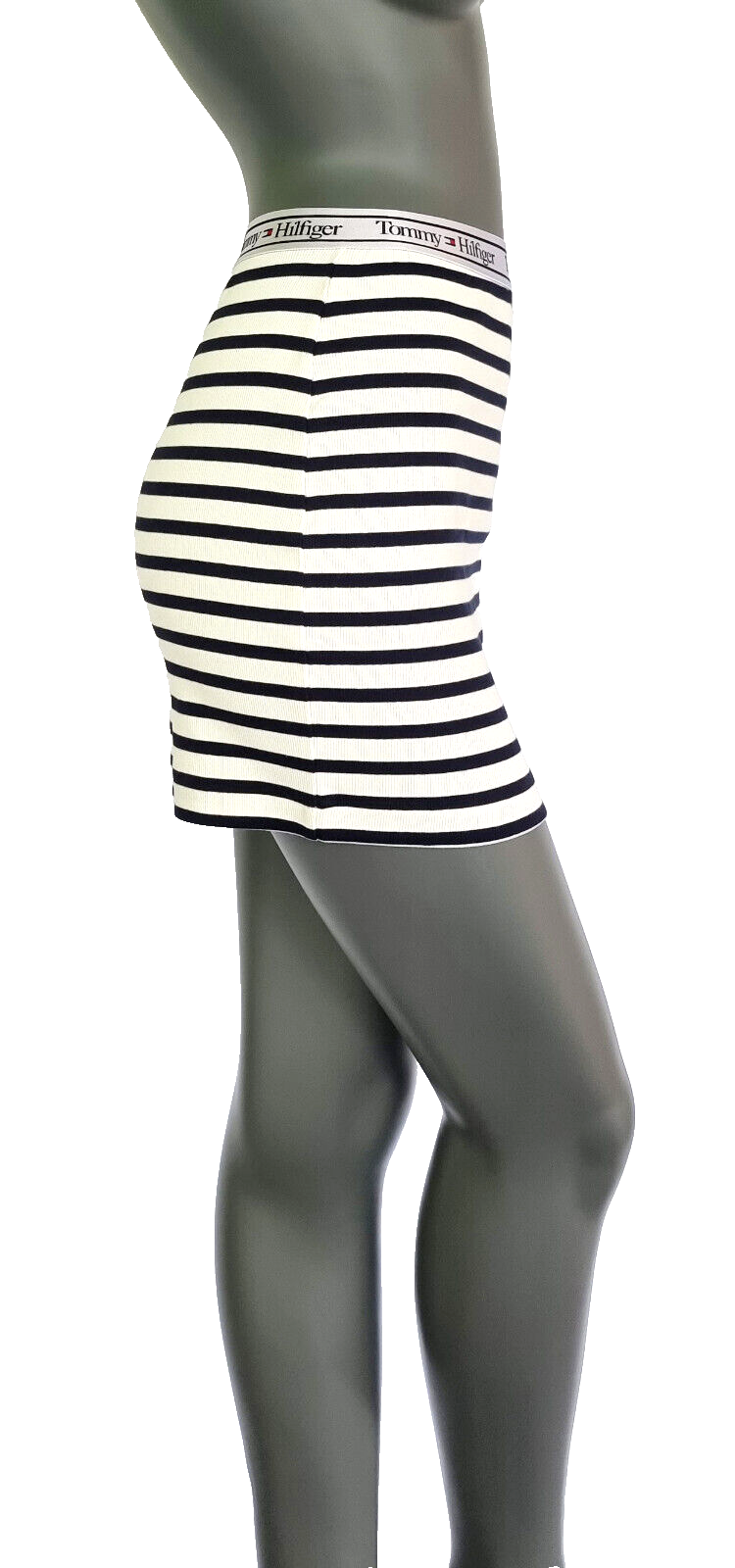 Tommy Hilfiger Ripp blau wei Minirock marine Stripes low & high Skirt 158/34