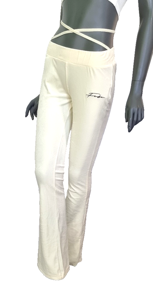 Fubu Signature Nickihose Flared Bindeband Gr creme vanille S-XL