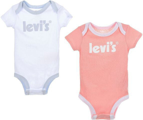 Levi's Kids Box-Set 2x Body lachs + weiss-blue Levis Gr.1 / 0-6 Monate