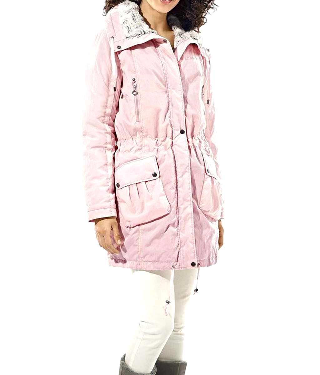 Interstar Parka gefüttert flauschiges Teddyfell rosé grau Gr.38