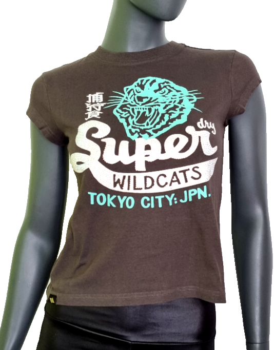 Superdry vintage Wildcats Shirt short Strass Gr.S/34