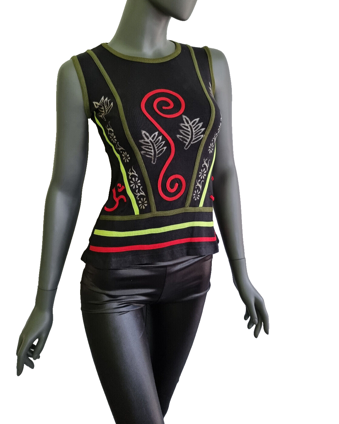 Nepal Ethno Damen Top Flower Hippie Boho schwarz Gr. 34/36 onesize