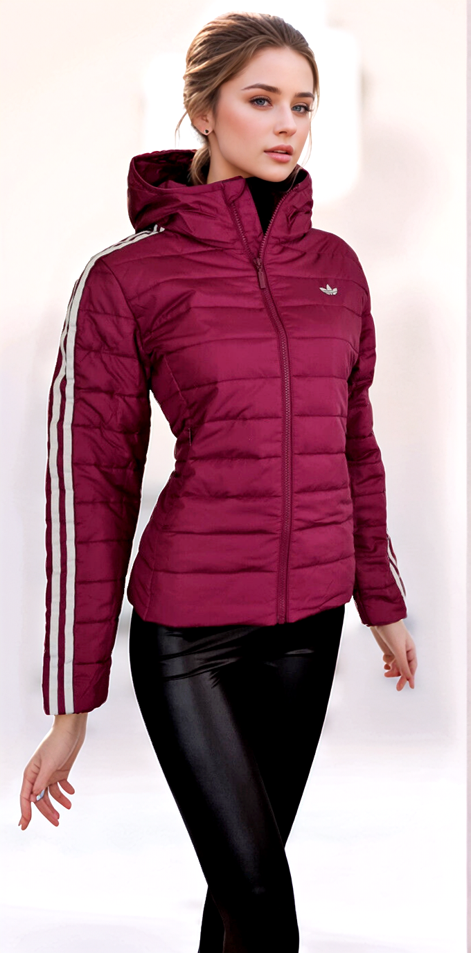 Adidas Übergangsjacke gefüttert slim Jacket Steppjacke beere HS 6769 Gr.34