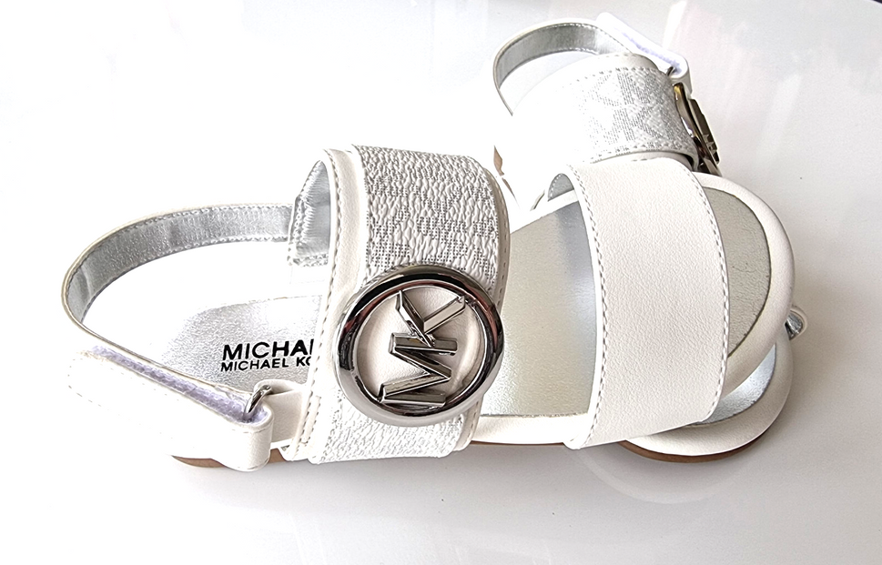 Michael Kors SYDNEY KENZIE 1 - Riemensandalette - weiss silber Gr.36 (35)