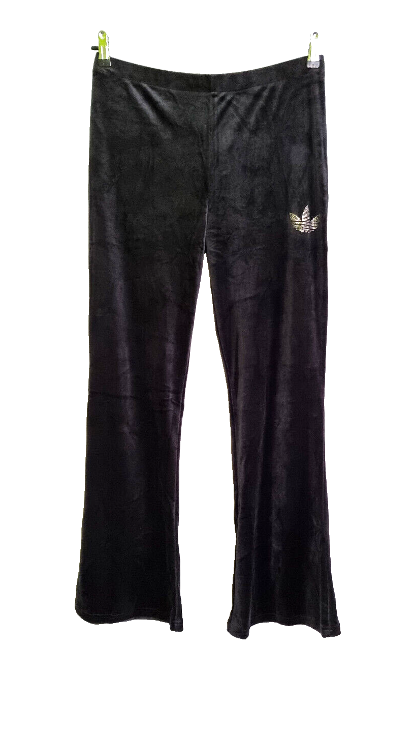 Adidas Originals Bling Flare Velvet Rhinestone Trefoil Hose Nicki Gr. L/40-42