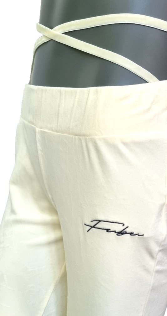 Fubu Signature Nickihose Flared Bindeband Gr creme vanille S-XL