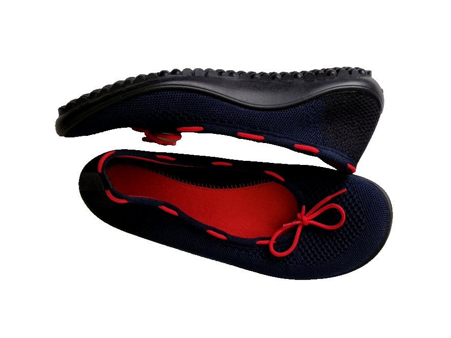 Leguano Barfuß Ballerina blau rot Gr.36