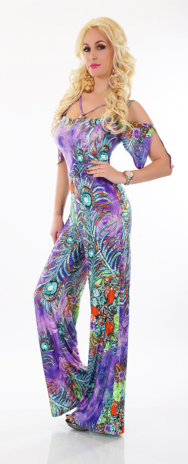 Jenny Fashion l Gipsy elegant Sommeroverall lila, violett Gr.34-38