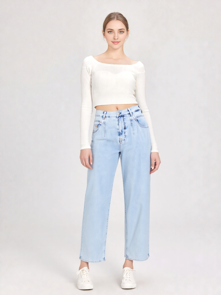 Herrlicher Jeans Brooke Blaustoff Wide Leg loose fit Gr.W34