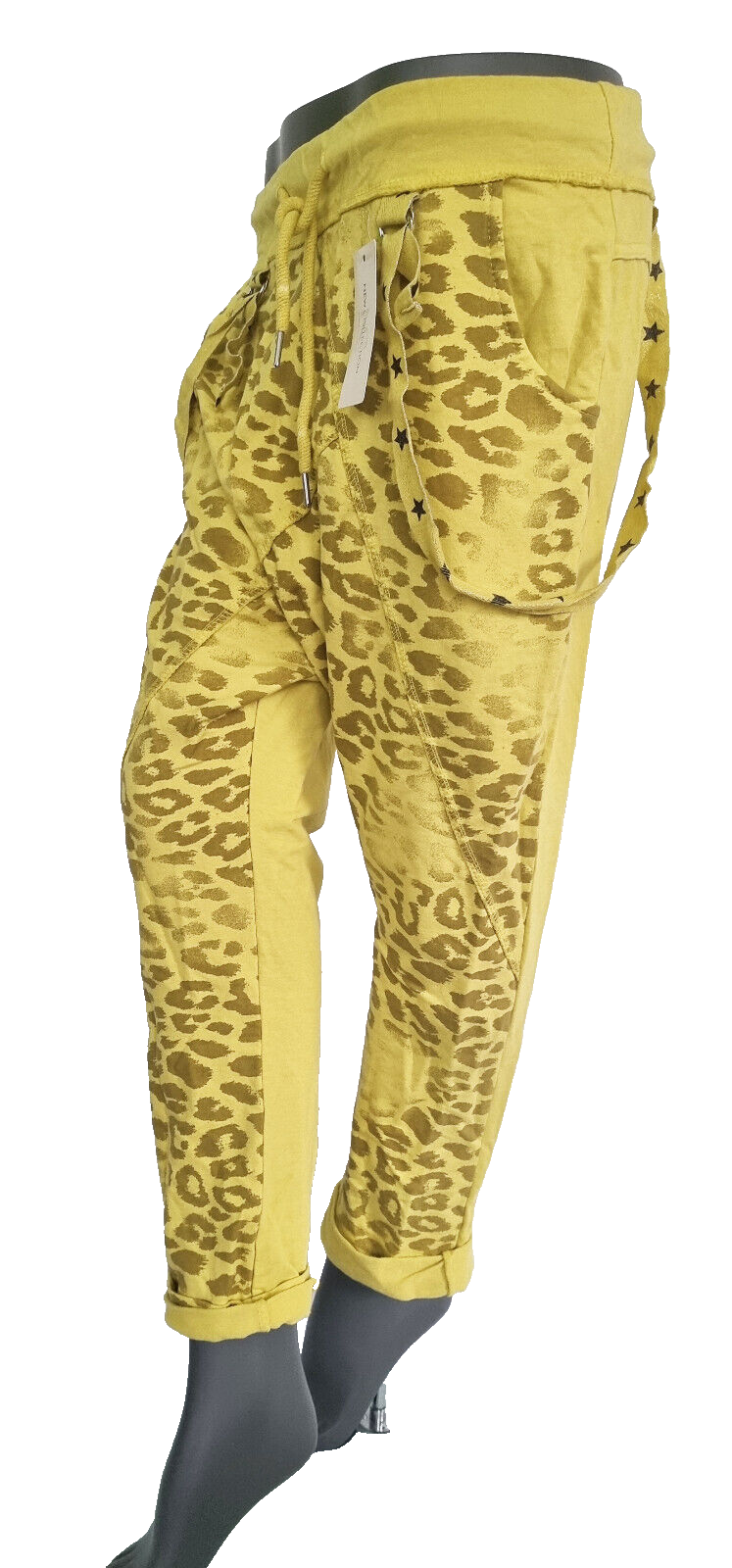 Jogpants Italy Freizeithose Schlupfhose Leopard Harem Boyfriend Gr.34-38 onesize