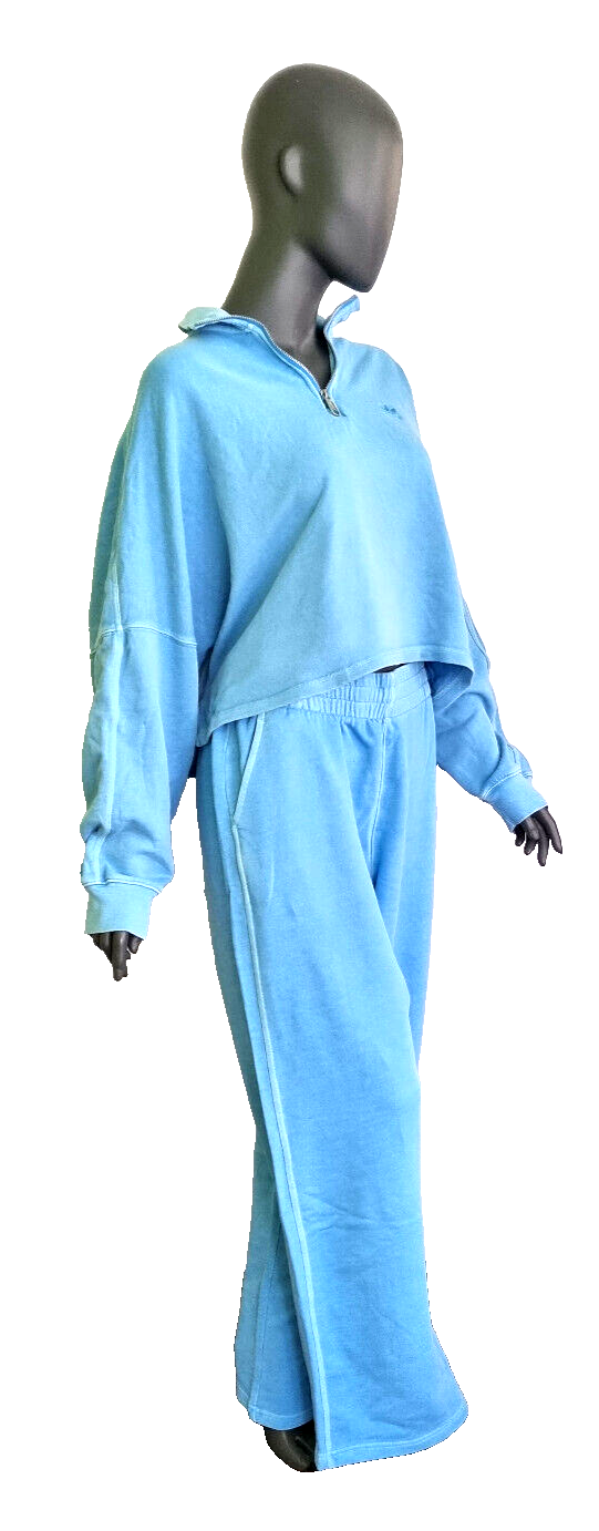 Adidas Oversize Freizeitanzug Jogginganzug hellblau Chill wide Gr.XL 44/46