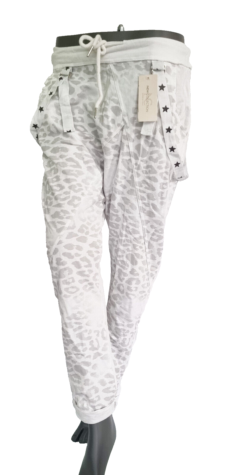 Jogpants Italy Freizeithose Schlupfhose Leopard Harem Boyfriend Gr.34-38 onesize