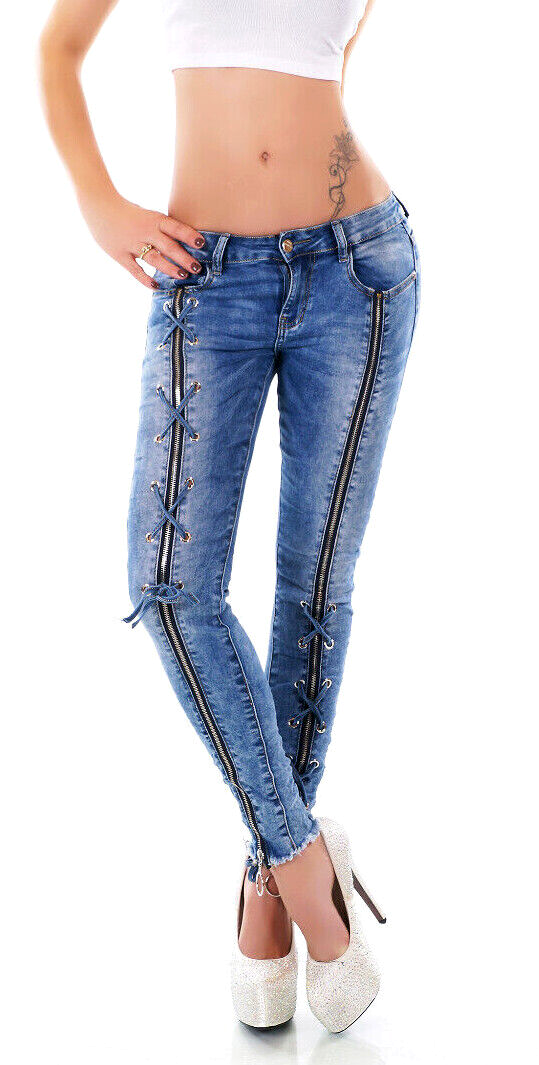Original Stretchjeans 7/8 Schnürung Gr.30,32,34,36 xxs-l