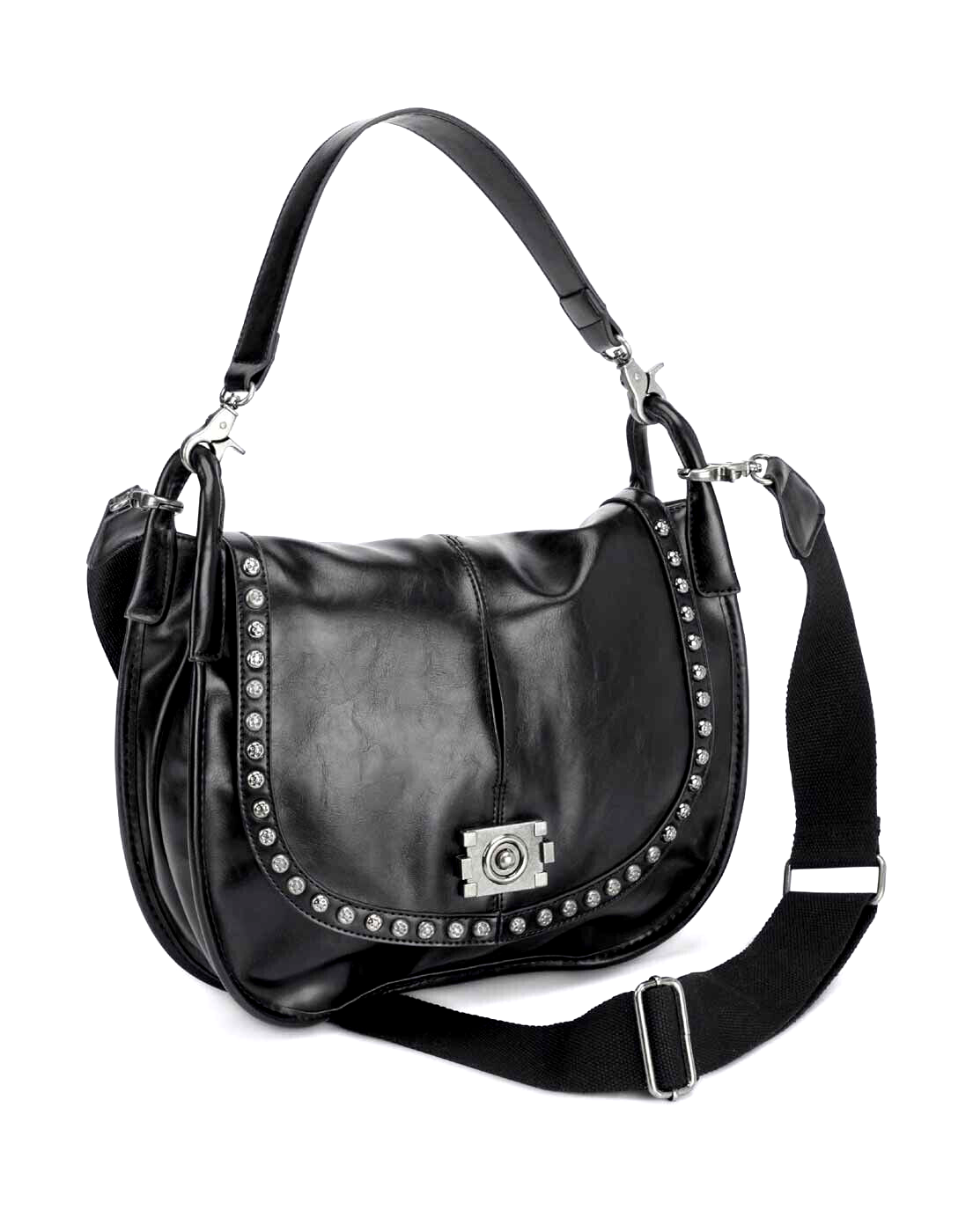 Tasche mit Nieten schwarz Handtasche Schultertasche