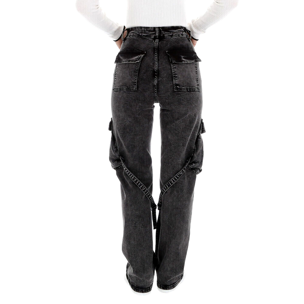 Laulia Damen High Waist Jeans Cargo Pant Gr.S/34