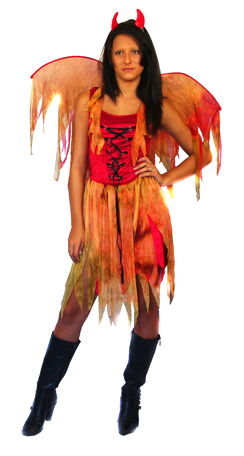 Faschingskostüm Karneval Engel Teufel Fallen Angel Gr. 34 bis kleine 38