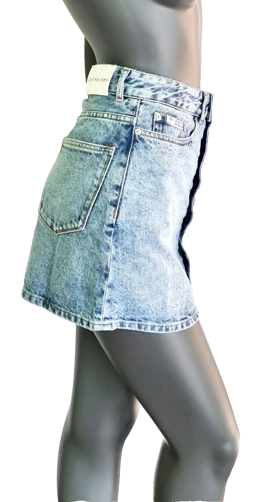 Calvin Klein Salt Pepper A-Linie Jeansrock highwaist Gr. 164/34