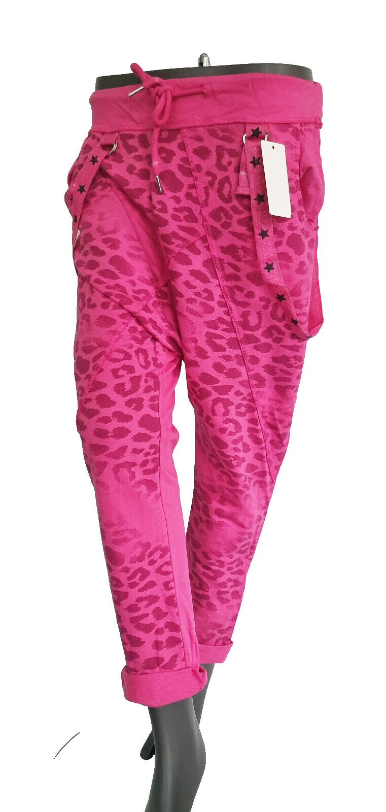 Jogpants Italy Freizeithose Schlupfhose Leopard Harem Boyfriend Gr.34-38 onesize