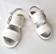 Michael Kors SYDNEY KENZIE 1 - Riemensandalette - weiss silber Gr.30 (29)