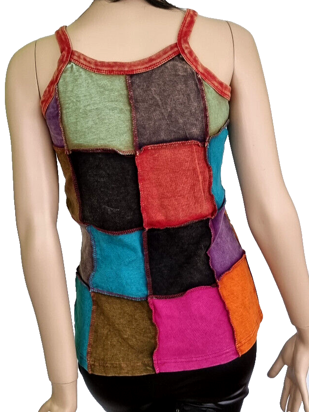 Ethno Patchwork Tops Flower natural Symbols Gr.36/38