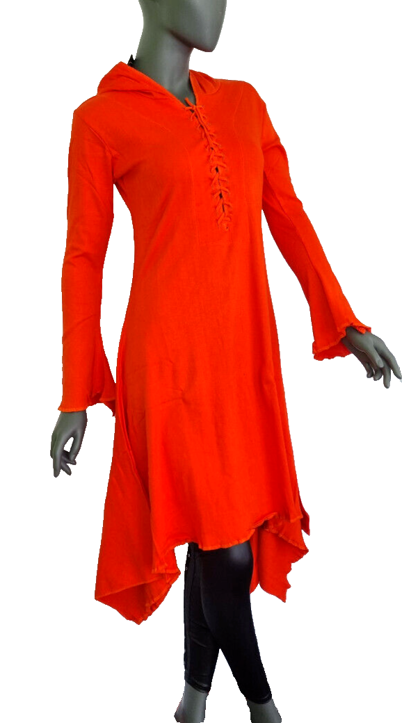 Gugel ZipfelKleid Medieval Gothic Ethno Hippie Witch Pixie Gr.S/M, L/XL