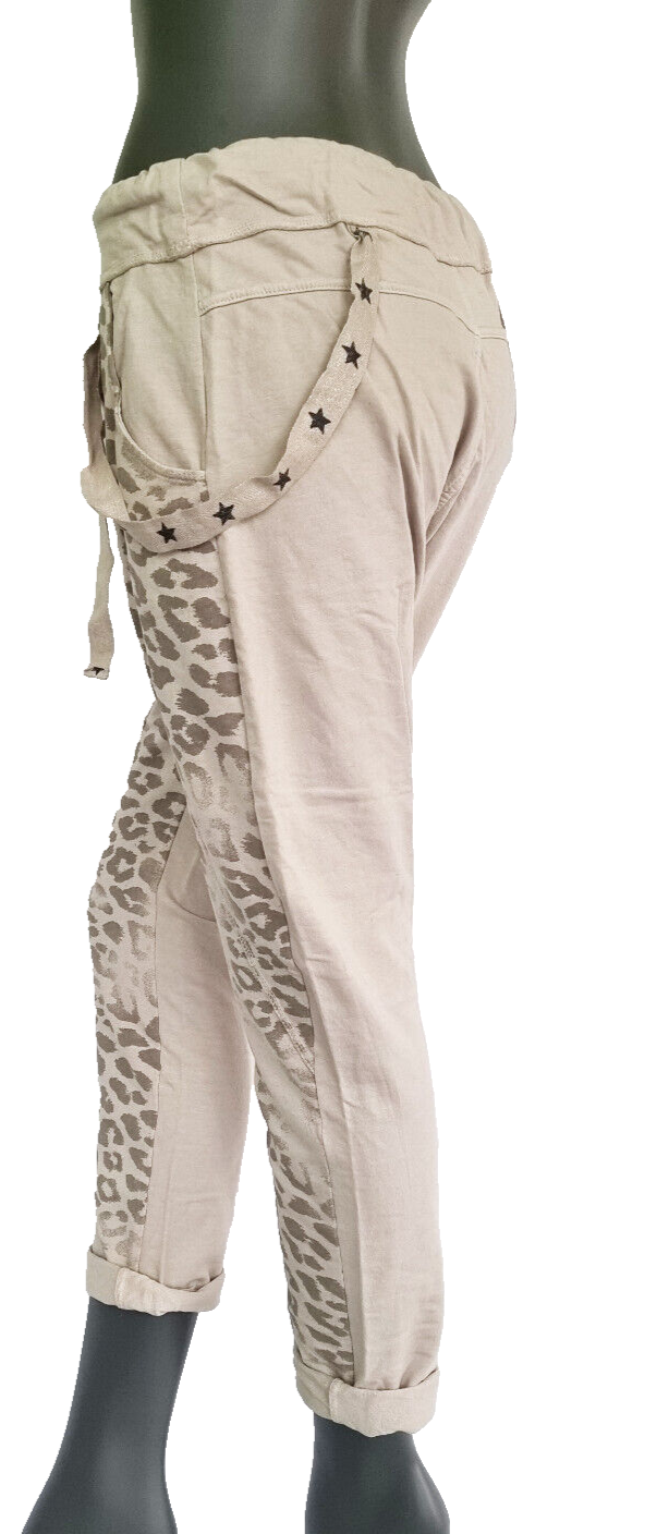 Jogpants Italy Freizeithose Schlupfhose Leopard Harem Boyfriend Gr.34-38 onesize