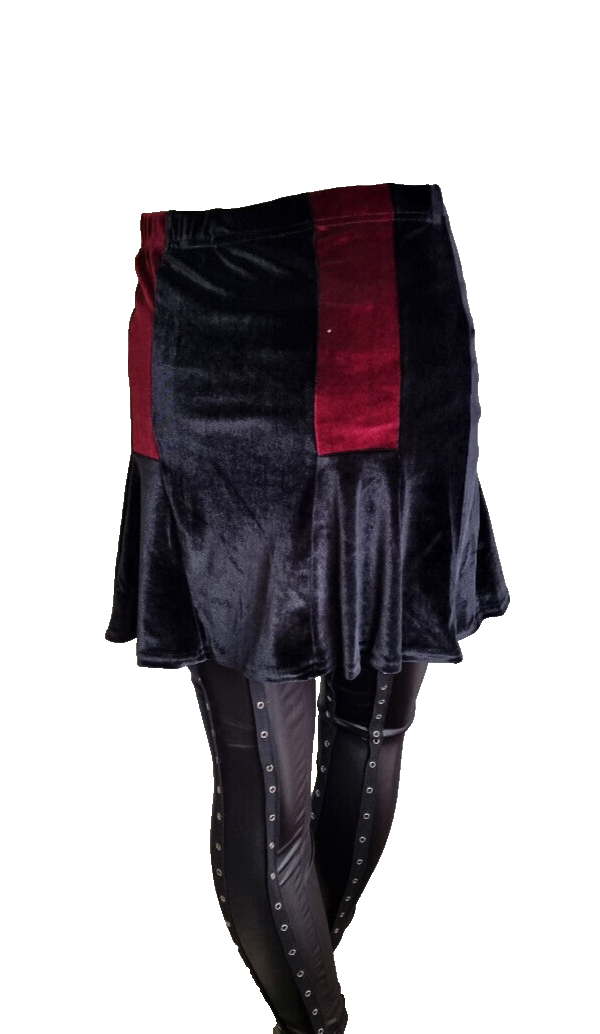 Minirock Samtrock Schnürung Gothic Punk Rock Dark schwarz Gr.34-38