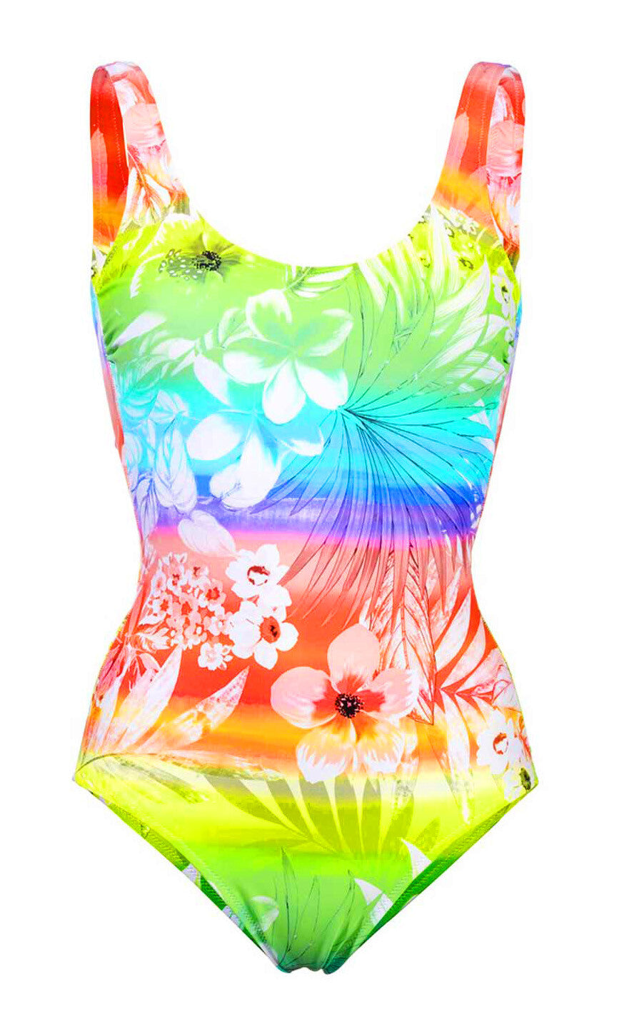 Rainbow Flower Badeanzug Schwimmer Gr.34,36 Cup B/C