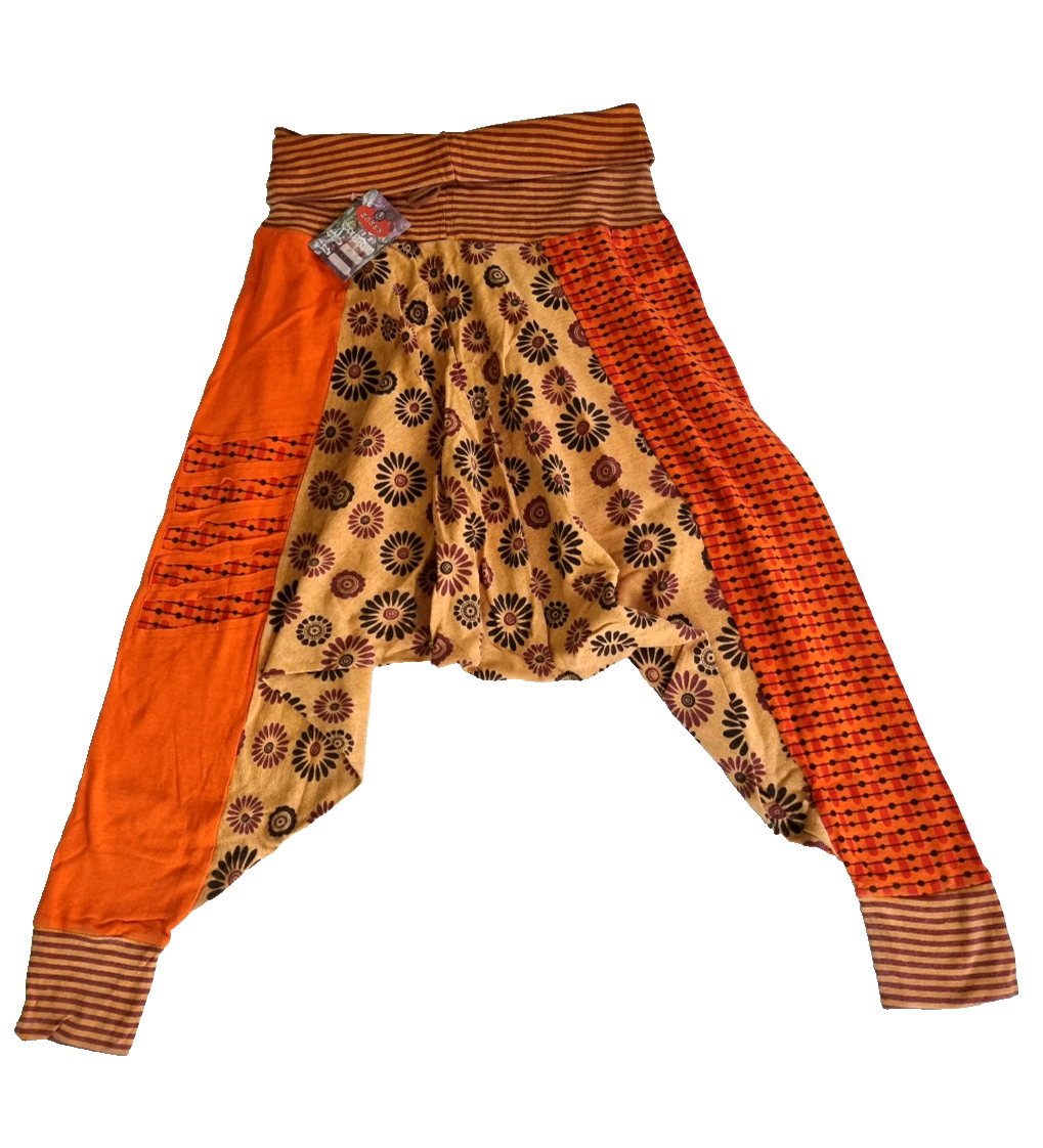 Original Nepal Haremshose orange Pumphose Yoga Goa Sarouel Hippie Boho Gr.36-44